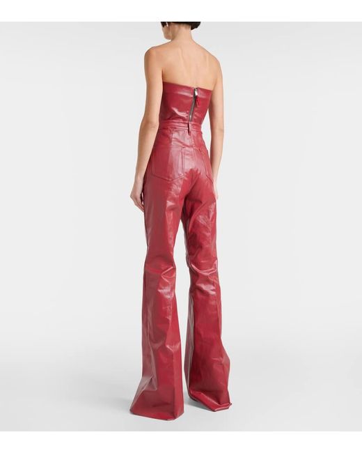 Rick Owens Red High-Rise Jeans Bolan