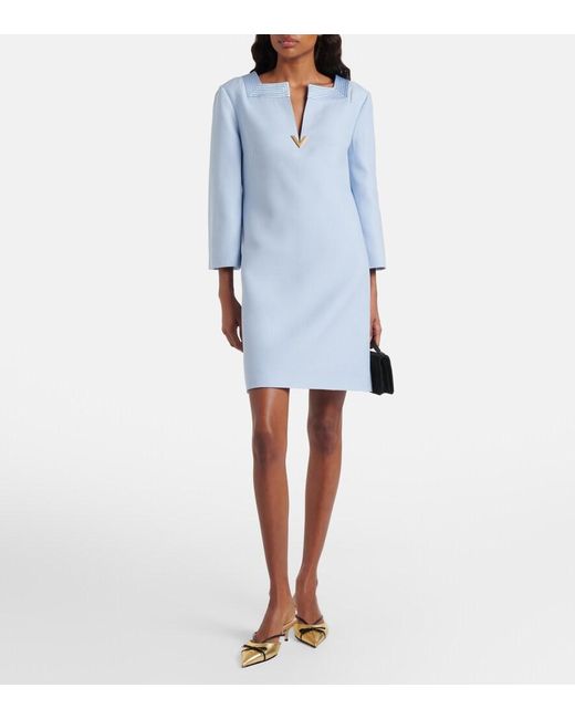 Valentino Blue Crepe Couture Minidress
