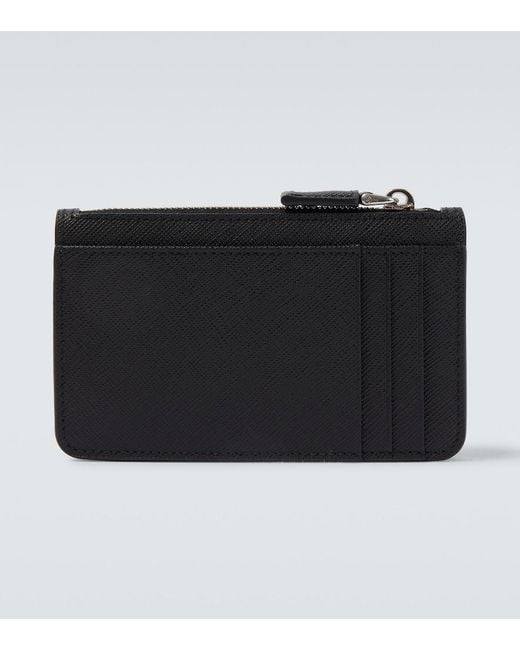 Prada Black Leather Card Holder for men