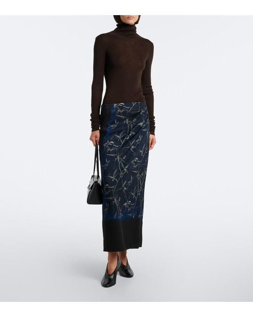 Proenza Schouler Blue Anais Printed Cady Maxi Skirt