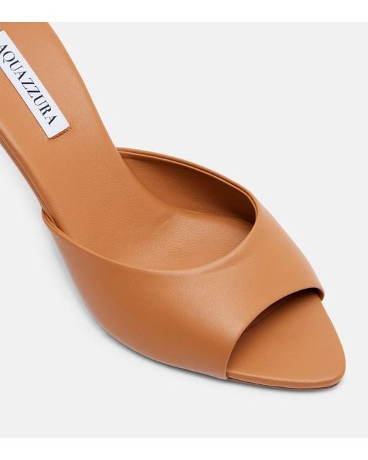 Aquazzura Brown Pantoletten Bisous 65 Aus Leder