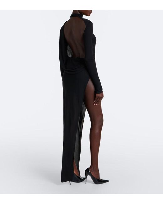 Gucci Black Open-Back Crepe Jersey Maxi Dress
