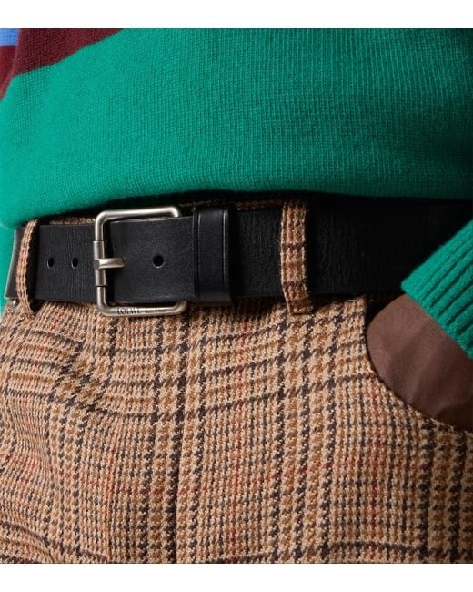 Loewe Black Leather Belt for men