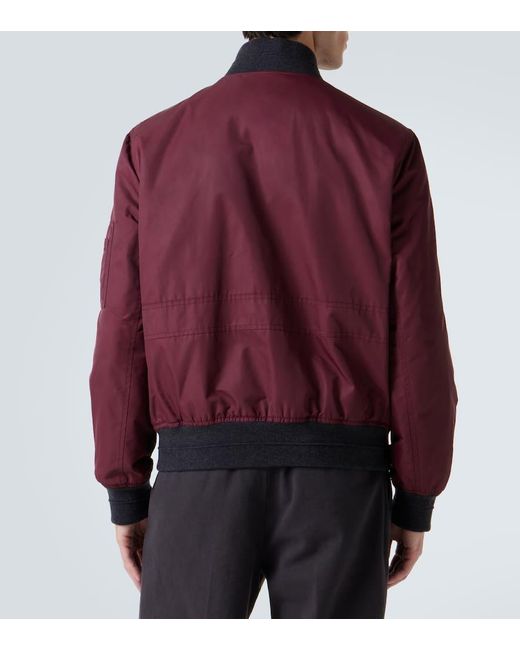 Brunello Cucinelli Red Padded Bomber Jacket for men