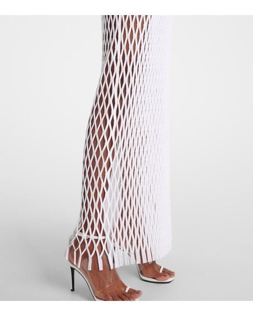 Alaïa White Macrame Maxi Dress