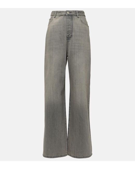 Loewe Gray High-rise Wide-leg Jeans