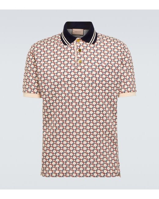 Gucci Multicolor GG Stretch-cotton Polo Shirt for men