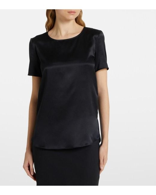 Max Mara Black Dida Silk Top