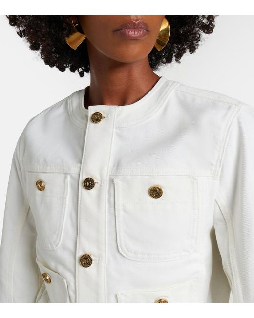 Balmain White Denim Jacket