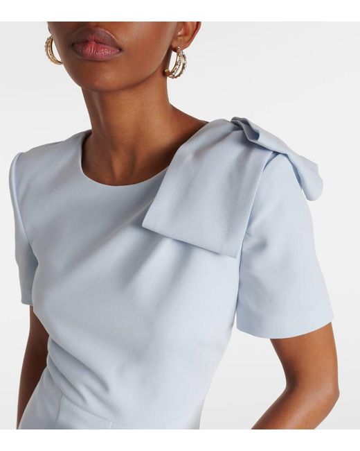 Roland Mouret Blue Bow-detail Midi Dress