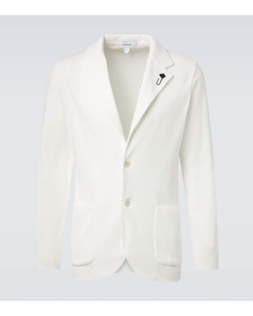 Lardini White Cotton Blazer for men