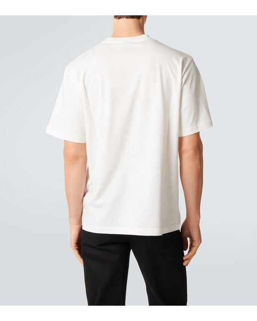 Gucci White Logo Cotton And Silk Jersey T-Shirt for men