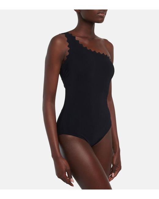 Karla Colletto Black Ines One-Shoulder Swimsuit