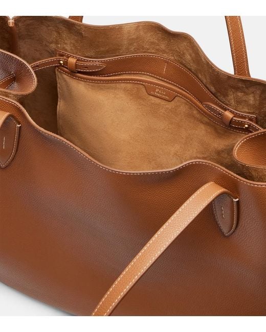 Polo Ralph Lauren Brown Polo Id Large Leather Tote Bag