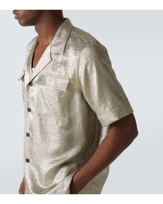 Dries Van Noten Gray Pleated Shirt for men