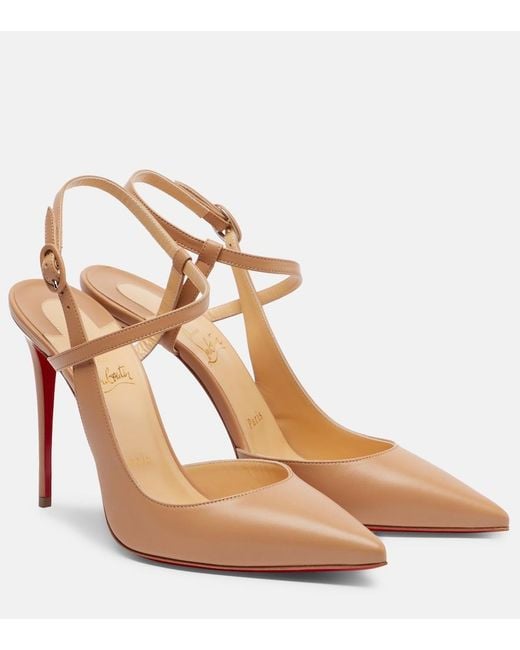 Christian Louboutin Brown Jenlove 100 Leather D'Orsay Pumps