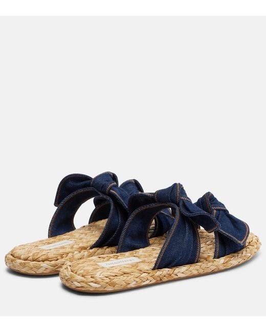 Zimmermann Blue Carousel Denim Espadrille Slides