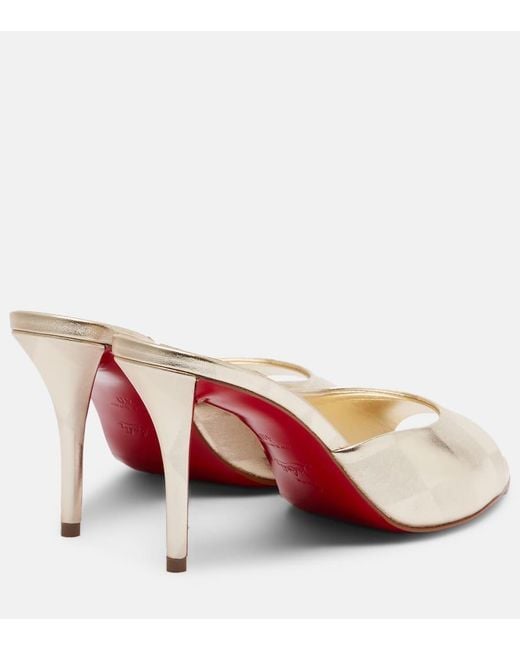 Christian Louboutin Natural Miss Z Metallic Leather Mules