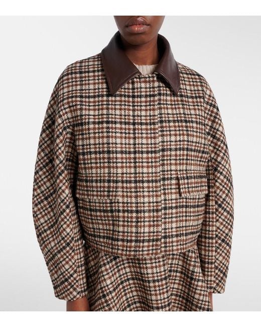 Brunello Cucinelli Brown Checked Wool And Alpaca-Blend Jacket