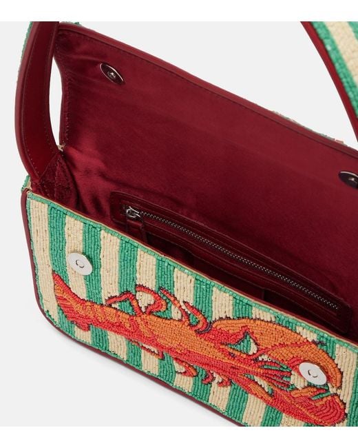 Borsa A Spalla Tommy Con Perline di Staud in Red
