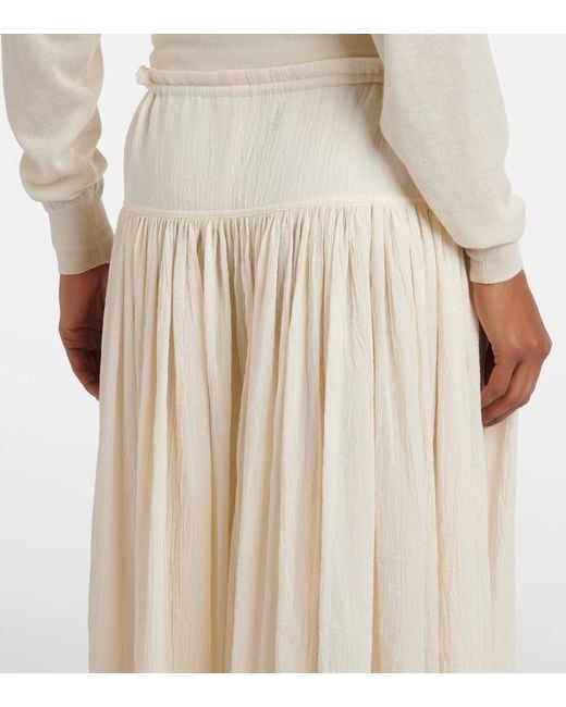 The Row White Berenice Cotton Muslin Wide-Leg Pants