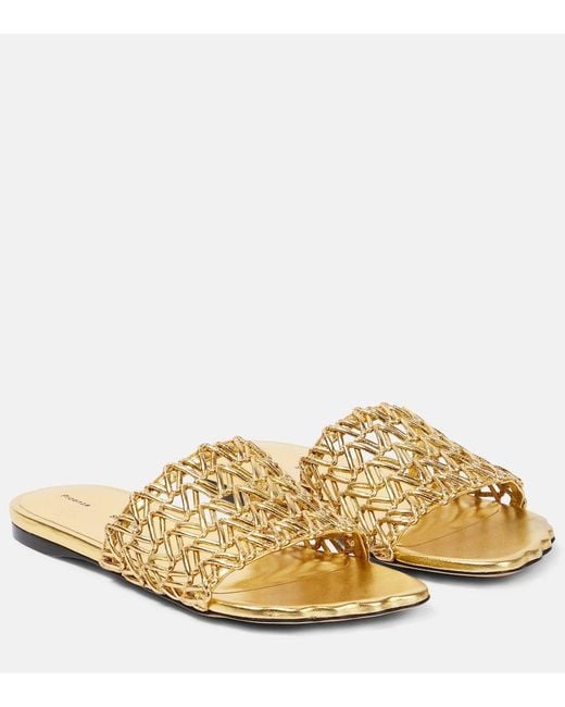 Proenza Schouler Metallic Sculpt Woven Slides