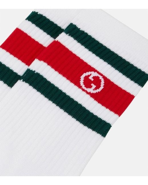 Gucci White Socken Interlocking G