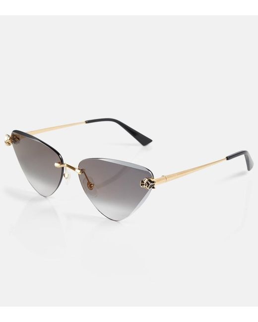 Cartier Metallic Cat-Eye Sunglasses