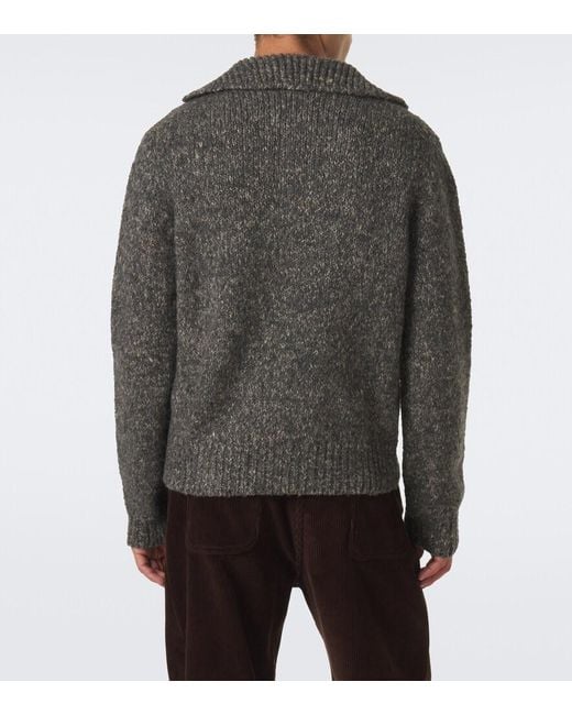 Dolce & Gabbana Gray Wool, Alpaca, And Linen Polo Sweater for men
