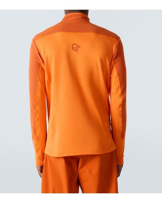 Norrona Orange Lofoten Fleece Jacket for men