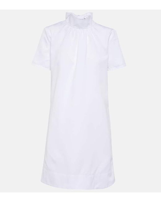 Vestido corto Ilana de mezcla de algodon Staud de color White