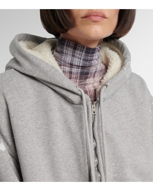 Acne Gray Logo Zip-Up Hoodie