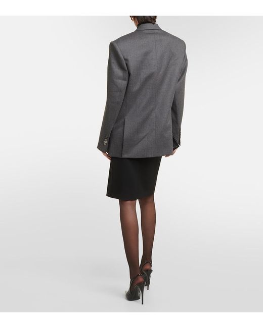 Wardrobe NYC Black Double-Breasted Wool Blazer