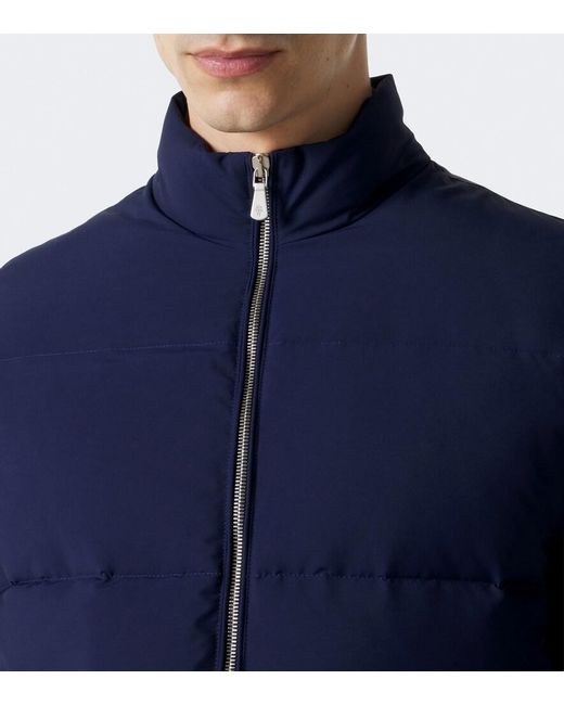 Eleventy Blue Wool-Blend Down Jacket for men