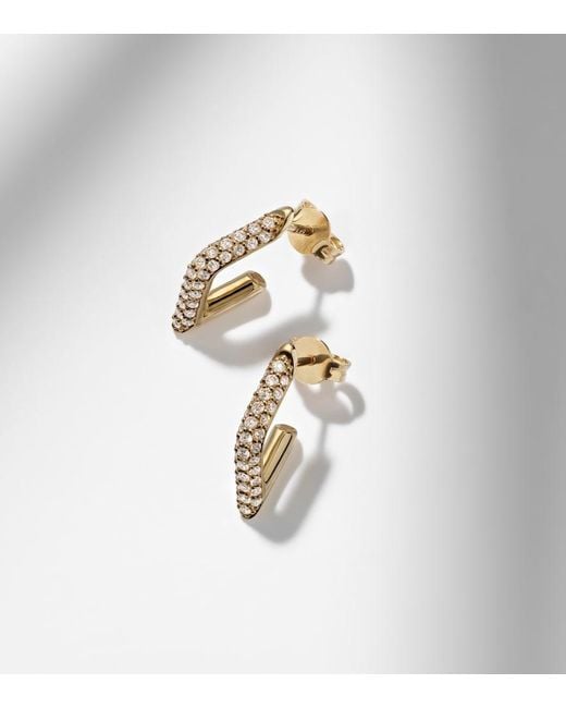 Sydney Evan White 14Kt Hoop Earrings With Diamonds