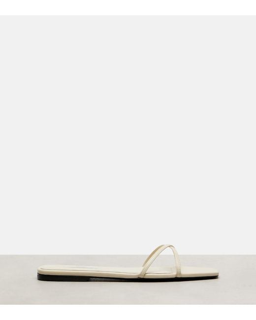 Totême White Leather Slides