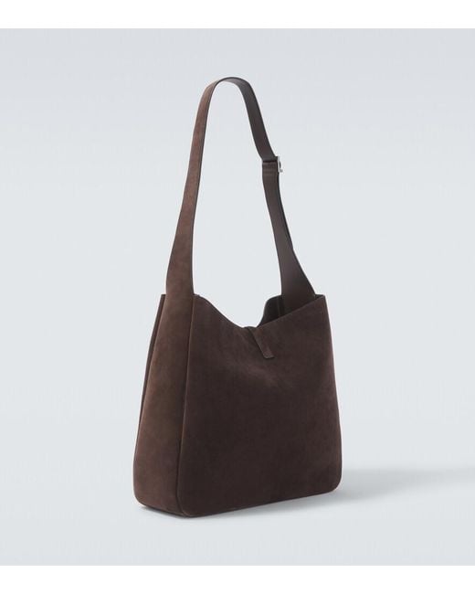 Saint Laurent Brown Le 5 A 7 Maxi Suede Shoulder Bag for men