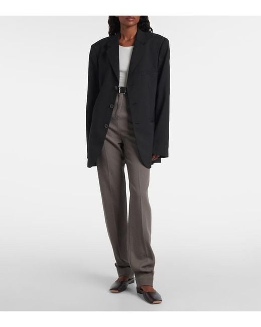Calvin Klein Black Viola Oversized Pinstripe Blazer