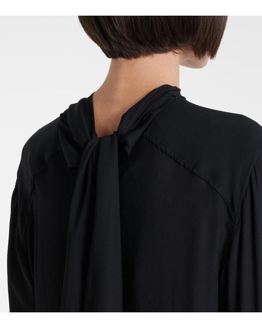 Vestido Midi De Georgette Plan C de color Black