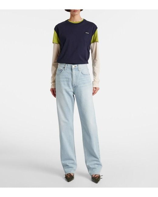 Agolde Blue Kelly High-Rise Straight Jeans