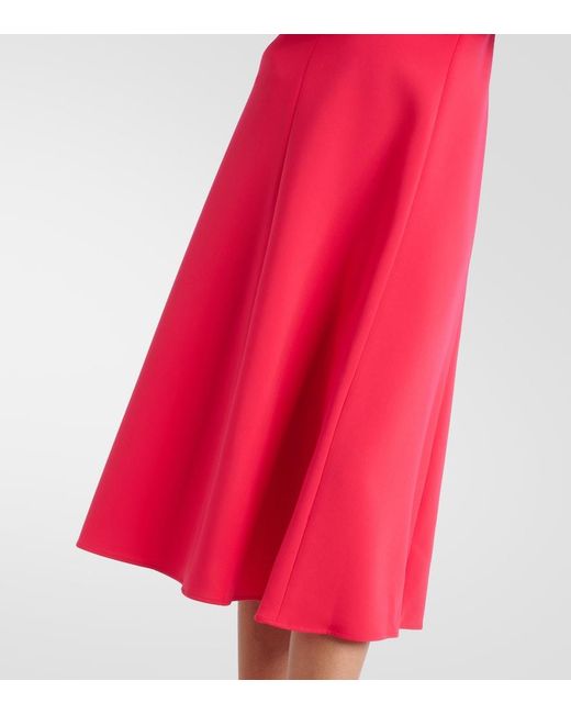 Carolina Herrera Red Bow-Detail Crepe Midi Dress