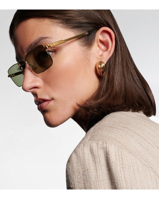 Bottega Veneta Gray Stretch Rectangular Sunglasses