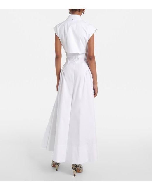 Sportmax White Hemdblusenkleid Fabiana Aus Baumwolle