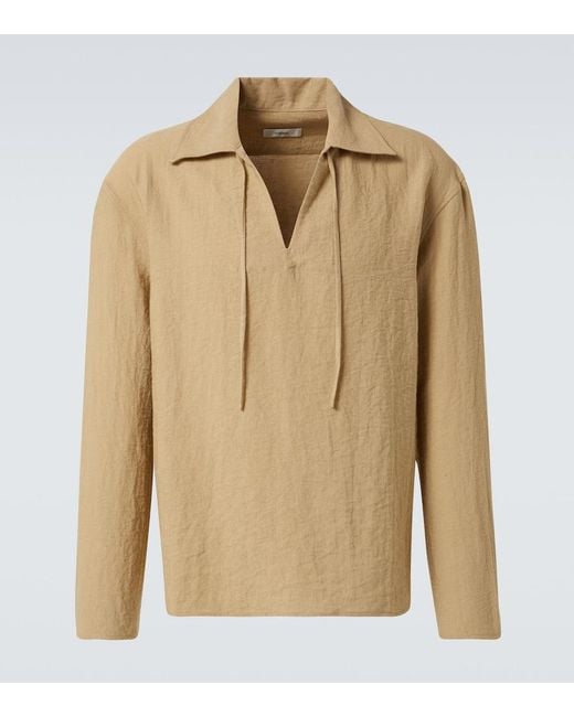 Commas Natural Tie-Neck Shirt for men