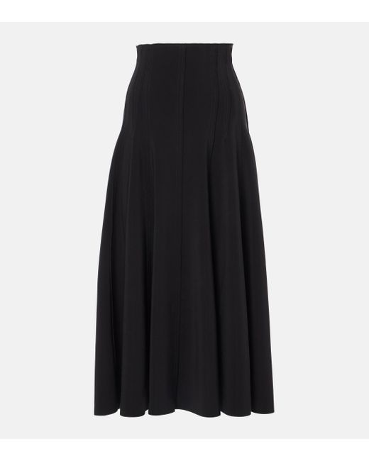 Norma Kamali Black Grace Midi Skirt