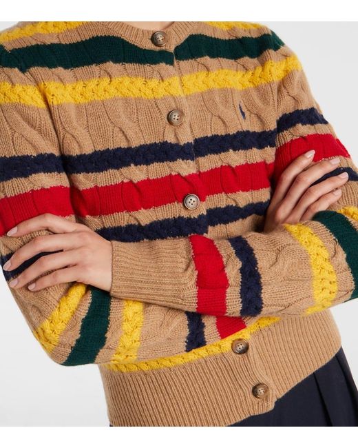 Cardigan Trenzado De Lana Y Cachemir A Rayas Polo Ralph Lauren de color Multicolor