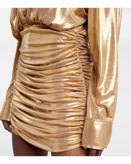 Vestido corto camisero Norma Kamali de color Metallic
