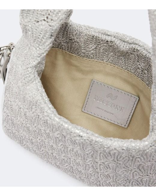 Missoni White Mini Lame Top-Handle Bag