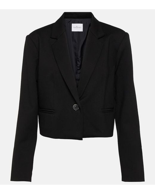 Velvet Black Anya Cropped Blazer