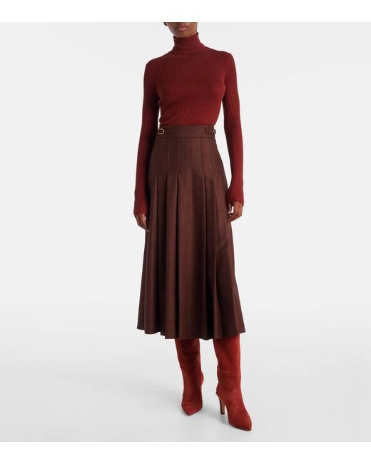 Gabriela Hearst Red Peppe Cashmere And Silk Turtleneck